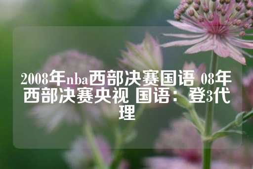 2008年nba西部决赛国语 08年西部决赛央视 国语：登3代理