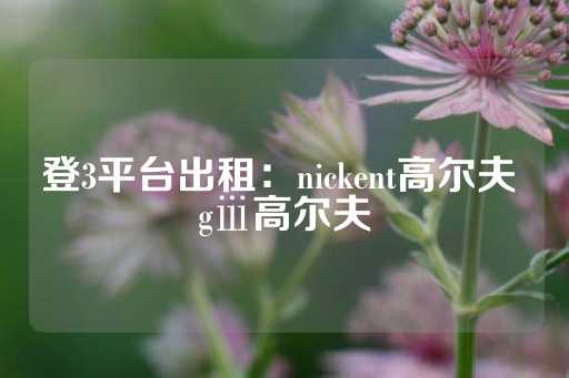 登3平台出租：nickent高尔夫 gⅲ高尔夫