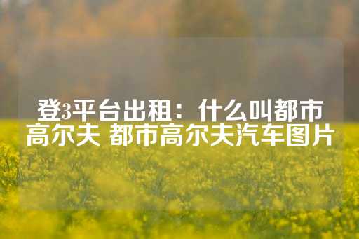 登3平台出租：什么叫都市高尔夫 都市高尔夫汽车图片